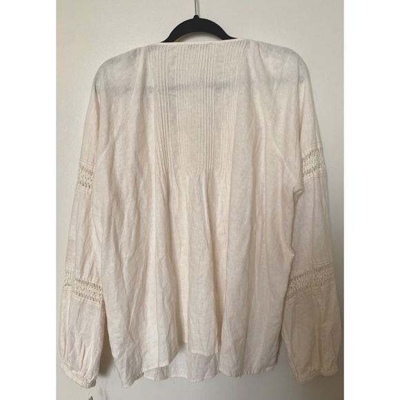 ✨SOLD✨ Madewell Plus Linen-Blend Pintuck Peasant Top, 2X - Picture 6 of 8